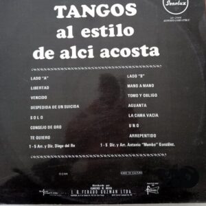 Disco de Vinilo Alci Acosta - Tangos Al Estilo De Alci Acosta Vinyl Record