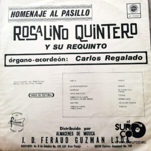 Disco de Vinilo Rosalino Quintero  - Homenaje Al Pasillo Vinyl Record