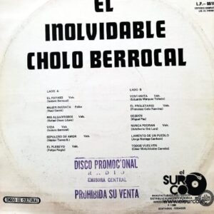 Disco de Vinilo Cholo Berrocal - El Inolvidable Vinyl Record