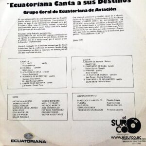 Disco de Vinilo Grupo Coral Ecuatoriano De Aviación  - Ecuatoriana Canta A Sus Destinos Vinyl Record