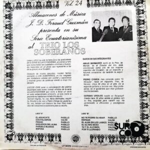 Disco de Vinilo Trío Los Soberanos - Serie Ecuatorianísima – Vol. 24 Vinyl Record