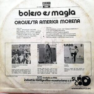 Disco de Vinilo Orquesta América Morena - Bolero Es Magia Vinyl Record