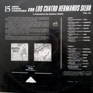 Disco de Vinilo Los Cuatro Hermanos Silva - 15 Años Países Canciones Vinyl Record