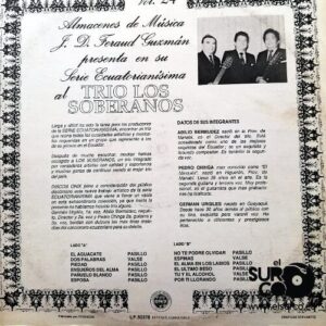 Disco de Vinilo Trío Los Soberanos - Serie Ecuatorianísima Vol. 24 Vinyl Record