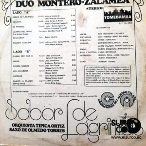 Disco de Vinilo Dúo Montero Zalamea - Sabor De Lagrimas Vinyl Record