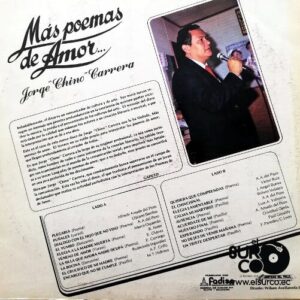 Disco de Vinilo Jorge “Chino” Carrera - Mas Poemas De Amor…. Vinyl Record