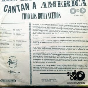 Disco de Vinilo Trío Los Romanceros - Los Romanceros Cantan A América Vinyl Record