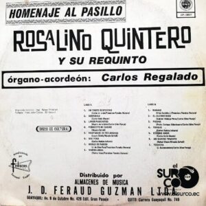 Disco de Vinilo Rosalino Quintero Y Su Requinto  - Homenaje Al Pasillo Vinyl Record