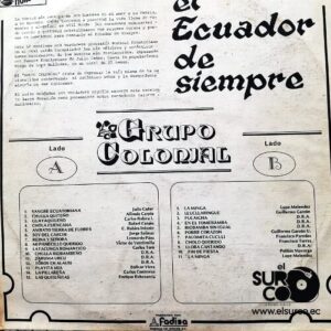 Disco de Vinilo Grupo Colonial - El Ecuador De Siempre Vinyl Record