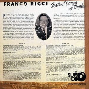 Disco de Vinilo Franco Ricci - Festival Songs Of Naples Vinyl Record