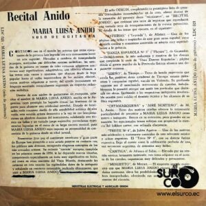 Disco de Vinilo Maria Luisa Anido - Recital Anido Vinyl Record
