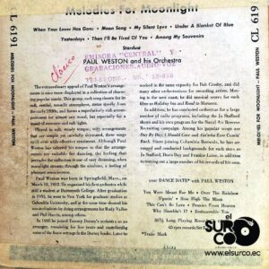 Disco de Vinilo Paul Weston - Melodies For Moonlight Vinyl Record