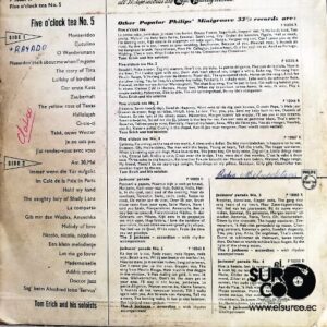 Disco de Vinilo Tom Erich And His Soloists - Five O'clock Tea No 2 Vinyl Record