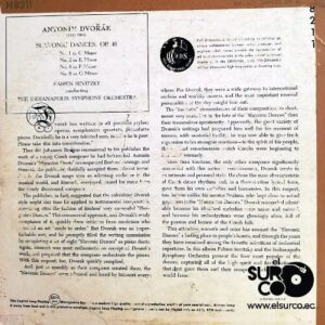 Disco de Vinilo The Indianapolis Symphony Orchestra - Four Slavonic Dances Vinyl Record