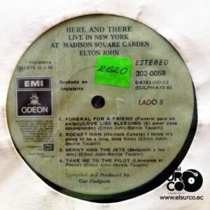 Disco de Vinilo Elton John - Here And There Live In London At The Royal Festival Hall (Promocional) Vinyl Record