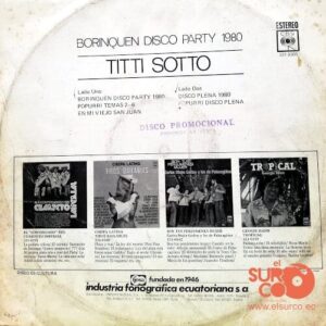 Disco de Vinilo Titti Sotto - Borinquen Disco Party 1980 Vinyl Record