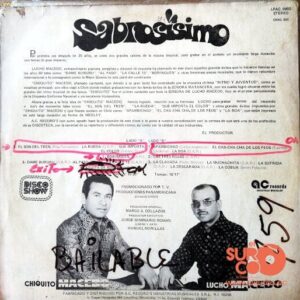 Disco de Vinilo Lucho Macedo Y Su Orquesta - Sabrosisimo Vinyl Record