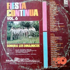 Disco de Vinilo Sonora Los Dinámicos - Fiesta Continua Vol 6 Vinyl Record