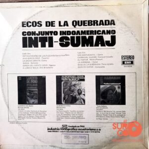 Disco de Vinilo Conjunto Indoamericano Inti-Sumaj - Ecos De La Quebrada Vinyl Record