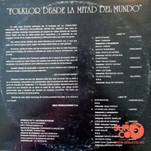 Disco de Vinilo Grupo Semillas, Atahualpa Yupanqui, Xavier Rivadeneira - Folklor Desde La Mitad Del Mundo Vinyl Record