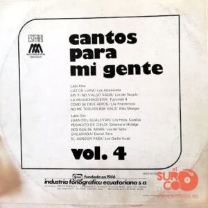 Disco de Vinilo Varios - Cantos Para Mi Gente Vol. 4 Vinyl Record
