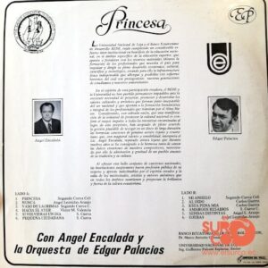 Disco de Vinilo Orquesta De Edgar Palacios - Princesa Vinyl Record