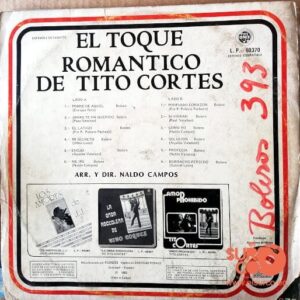 Disco de Vinilo Tito Cortes - El Toque  Romántico De Tito Cortes Vinyl Record