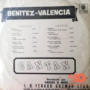 Disco de Vinilo Benítez Valencia - Cantan Vinyl Record
