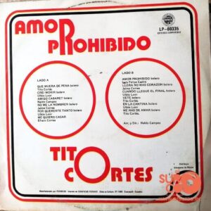 Disco de Vinilo Tito Cortes - Amor Prohibido Vinyl Record
