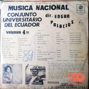 Disco de Vinilo Conjunto Universitario Del Ecuador - Música Nacional Vol. 4 Vinyl Record