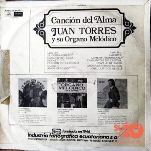 Disco de Vinilo Juan Torres Y Su Órgano Melódico - Canción Del Alma Vinyl Record