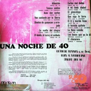 Disco de Vinilo Olmedo Torres Y Su Conjunto Tradicional Grupo Del 40  - Una Noche De 40 Vinyl Record