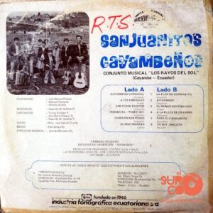 Disco de Vinilo Conjunto Los Rayos Del Sol - Sanjuanitos Cayambeños Vinyl Record