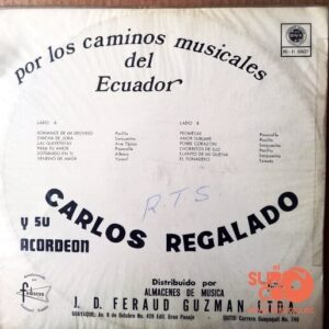 Disco de Vinilo Carlos Regalado Y Su Acordeón - Por Los Caminos Musicales Del Ecuador Vinyl Record