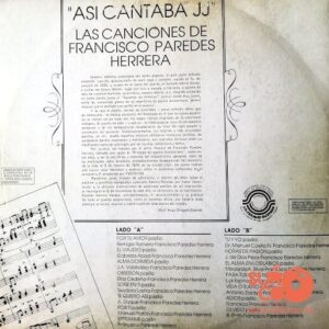 Disco de Vinilo Julio Jaramillo - Así Cantaba J.J. Las Canciones De Francisco Paredes Herrera Vinyl Record
