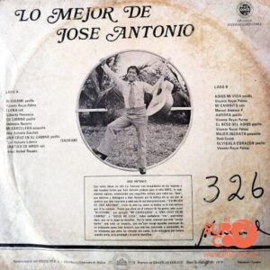 Disco de Vinilo José Antonio - Lo Mejor De José Antonio Vinyl Record