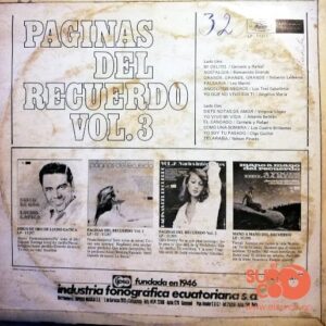 Disco de Vinilo Varios - Paginas Del Recuerdo Vol3 Vinyl Record