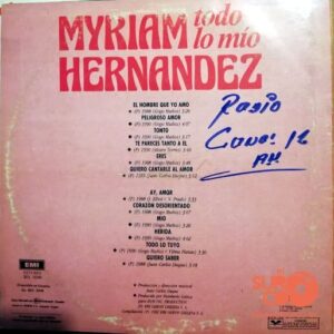 Disco de Vinilo Myriam Hernández - Todo Lo Mio Vinyl Record