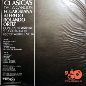Disco de Vinilo Alfredo Rolando Ortiz - Clásicas De La Canción Ecuatoriana Vinyl Record