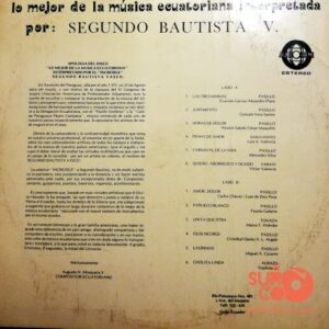 Disco de Vinilo Segundo Bautista - Lo Mejor De La Música Ecuatoriana Con Vinyl Record
