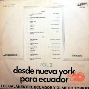 Disco de Vinilo Olmedo Torres - Desde Nueva York Para Ecuador Vinyl Record