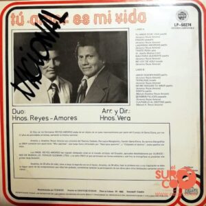 Disco de Vinilo Duo Hnos Reyes Amores - Tu Amor Es Mi Vida Vinyl Record