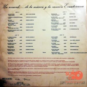 Disco de Vinilo Varios - Un Recuerdo De La Música Y La Canción Ecuatoriana Vol. II Vinyl Record