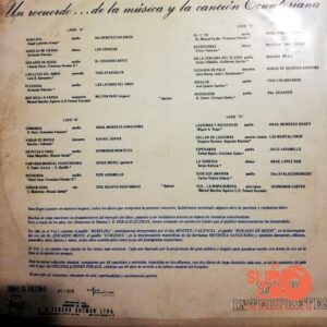 Disco de Vinilo Varios - Un Recuerdo De La Música Y La Canción Ecuatoriana Vol. I Vinyl Record
