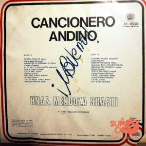 Disco de Vinilo Hermanas Mendoza Suasti - Cancionero Andino Vinyl Record