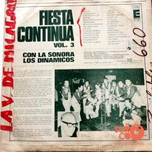 Disco de Vinilo Sonora Los Dinámicos - Fiesta Continua Vol 3 Vinyl Record