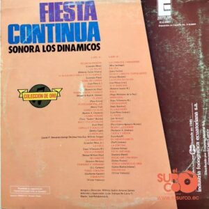 Disco de Vinilo Sonora Los Dinámicos - Fiesta Continua Vol 8 Vinyl Record