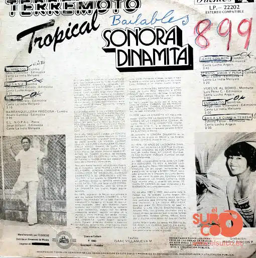 Disco de Vinilo Sonora Dinamita - Terremoto Tropical Vinyl Record