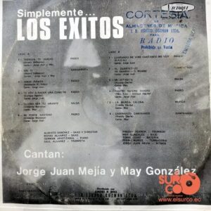 Disco de Vinilo Jorge Juan Mejía - Simplemente Los Éxitos Vinyl Record