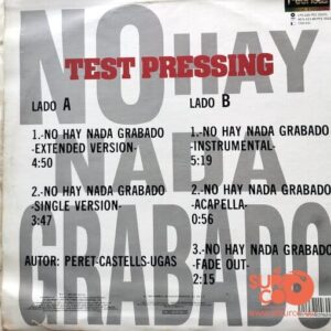 Disco de Vinilo Test Pressing - No Hay Nada Grabado Vinyl Record